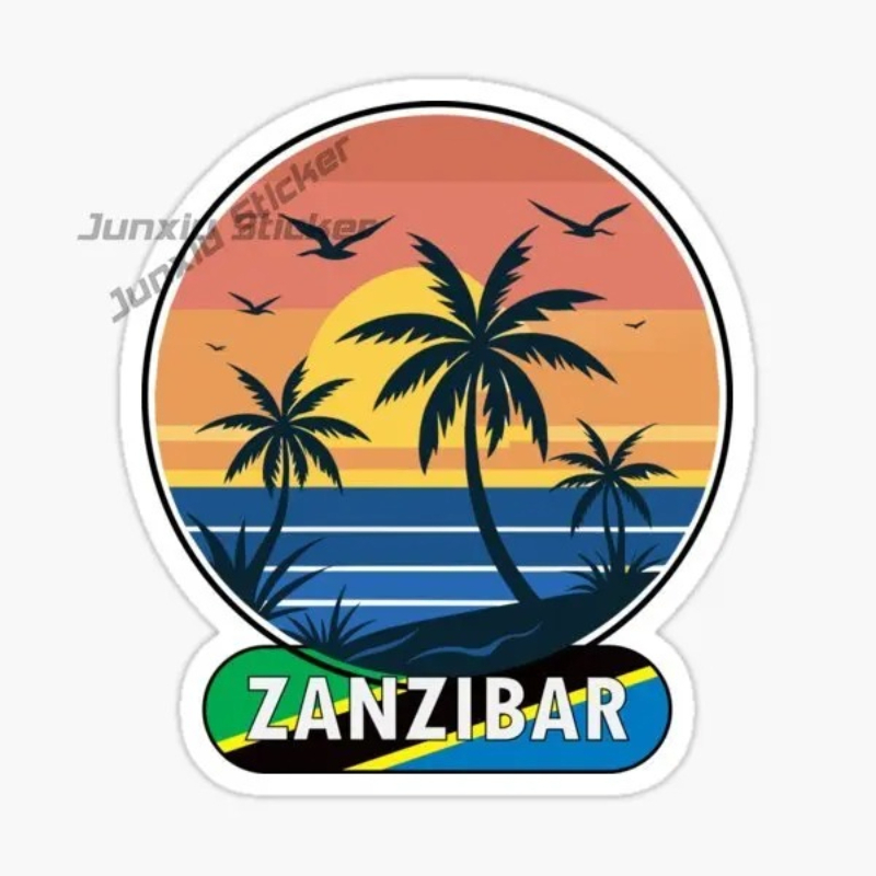 Car Accessories Zanzibar - タンザニアザンジバル旗国家紋章ビニール自己粘着車ステッカーカーアクセサリー装飾デカール