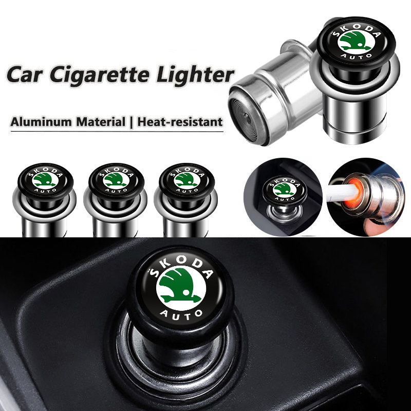 D.A.D Car Accessories - 車のシガーライターカバー合金防塵装飾キャップアクセサリーシュコダオクタビアラピッドコディアックカロクファビアカミクスーパーブD用