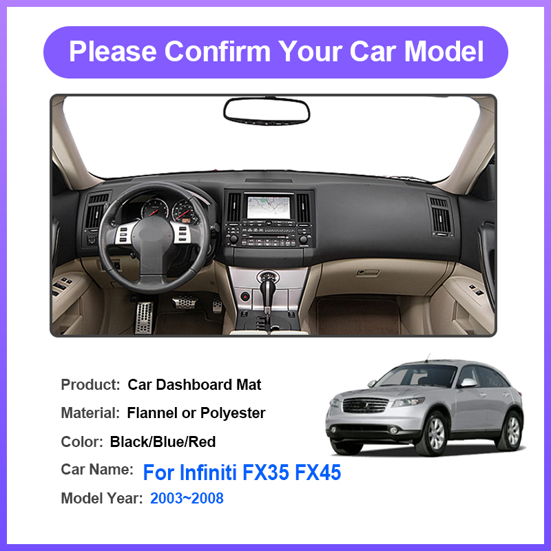 インフィニティ FX35 FX45 2003 〜 2008  - Car Anti-Slip Dashboard Mat のレビューと価格