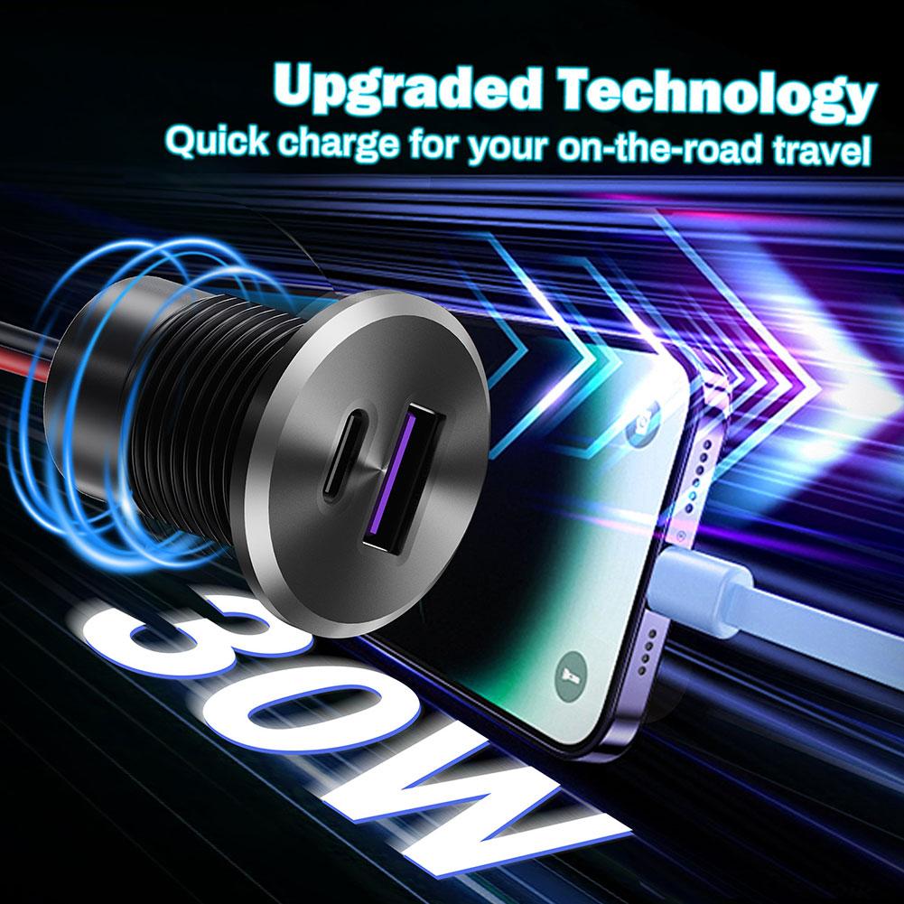 ミニカーチャージャー デュアル急速充電 30W USB-C  - D.A.D Car Accessories のレビューと価格