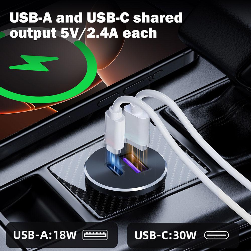 ミニカーチャージャー デュアル急速充電 30W USB-C  - D.A.D Car Accessories のレビューと価格