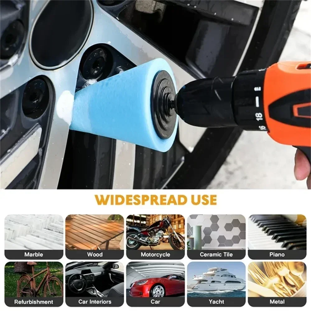 車のドリル研磨スポンジパッドキット ハブ研磨パッド 金属コー - Car Wax Polishing Pad のレビューと価格
