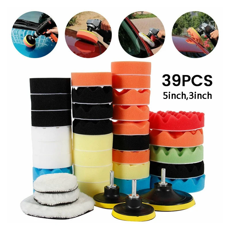 車磨きスポンジパッドキットフォームパッドバッファキット研磨機 - Car Wax Polishing Pad のレビューと価格