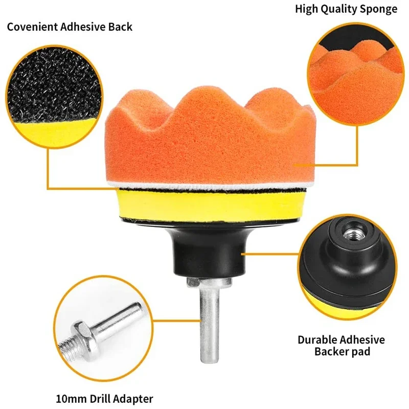 車磨きスポンジパッドキットフォームパッドバッファキット研磨機 - Car Wax Polishing Pad のレビューと価格