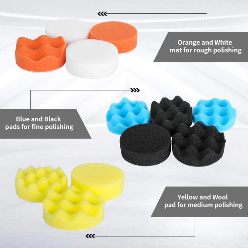 車磨きスポンジパッドキットフォームパッドバッファキット研磨機 - Car Wax Polishing Pad のレビューと価格